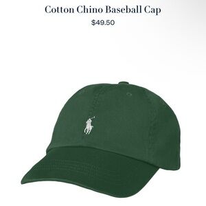 NWT Ralph Lauren Cotton Chino Cap (one size/ adjustable; color: Forest)